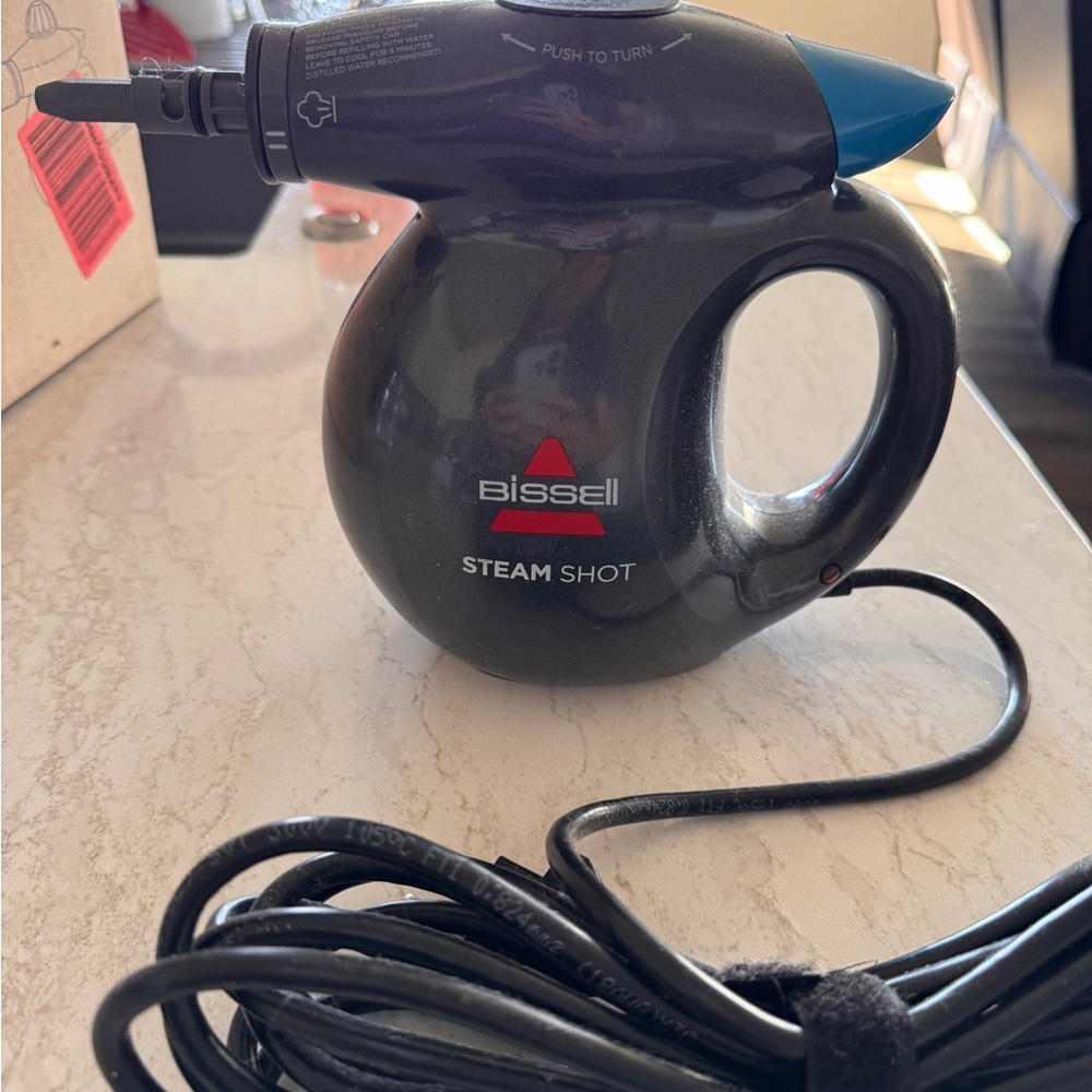 Bissell Steam Shot Handheld Cleaner with Black and Blue Accents